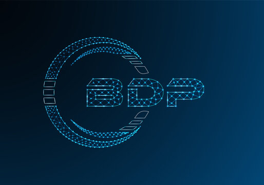 BDP low poly letter logo vector design. BDP lower poly logo design.