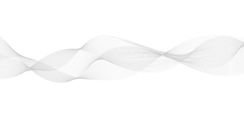 black and white gray wavy curve  technology science line on transparent background