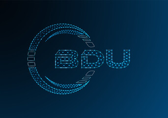 BDU low poly letter logo vector design. BDU lower poly logo design.
