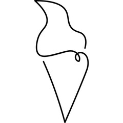Continuous Ice Cream Line Drawing