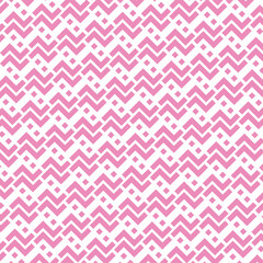 Angular pink cascade A repeating geometric pattern forms zigzags with small diamonds