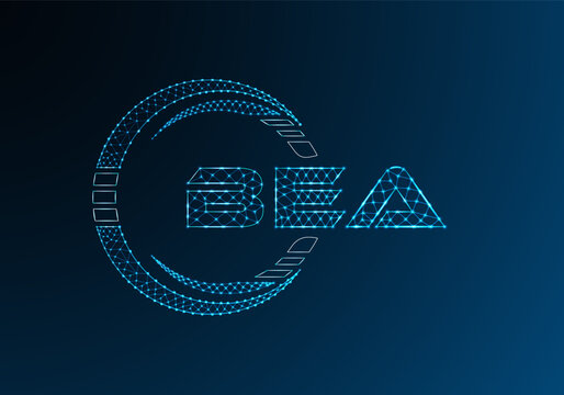 BEA low poly letter logo vector design. BEA lower poly logo design.