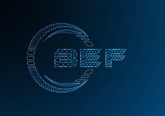 BEF low poly letter logo vector design. BEF lower poly logo design.