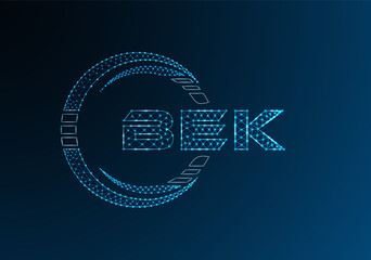 BEK low poly letter logo vector design. BEK lower poly logo design.