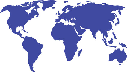 world map on blue background