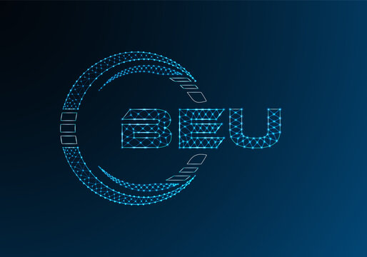 BEU low poly letter logo vector design. BEU lower poly logo design.