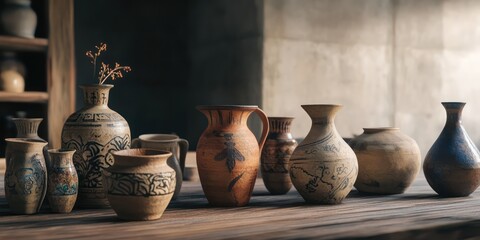 Handmade pottery display studio