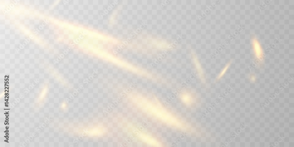 Wall mural light effect and zigzag ribbon falling from above on a beam of light, tinsel vector