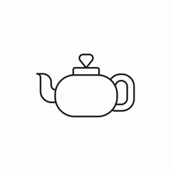 Teapot drink service icon vector sign