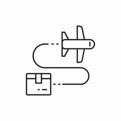 Air cargo tracking plane icon vector sign