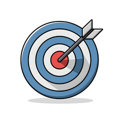 Achieving Success: Bullseye Target with Arrow