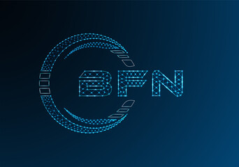 BFN low poly letter logo vector design. BFN lower poly logo design.