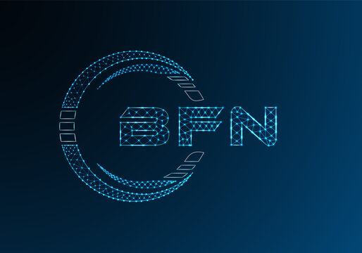 BFN low poly letter logo vector design. BFN lower poly logo design.