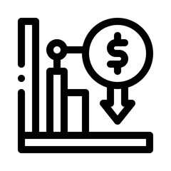 Stock Market Crash line icon