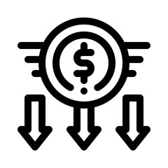 Weak Currency Symbol line icon