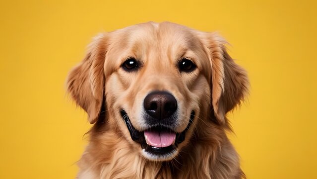 happy golden retriever dog