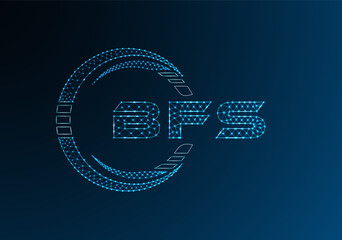 BFS low poly letter logo vector design. BFS lower poly logo design.