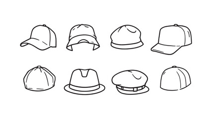 Cap line art clean lines perfect for artistic fashion logos