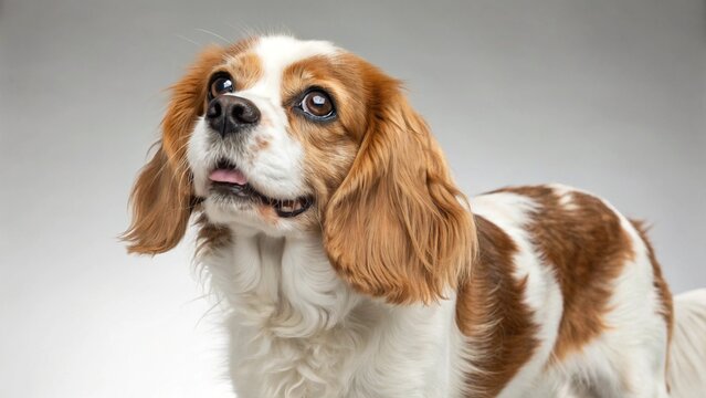 Beaglier on studio background
