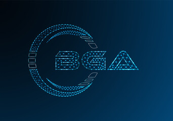 BGA low poly letter logo vector design. BGA lower poly logo design.