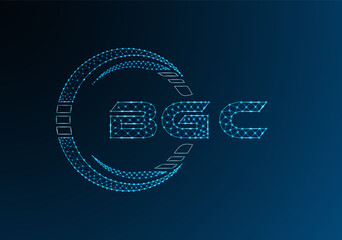 BGC low poly letter logo vector design. BGC lower poly logo design.