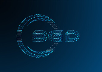 BGD low poly letter logo vector design. BGD lower poly logo design.