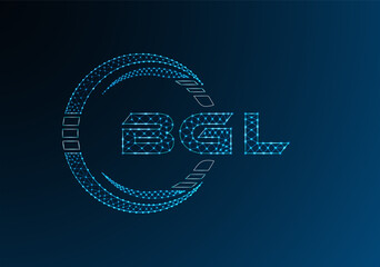 BGL low poly letter logo vector design. BGL lower poly logo design.