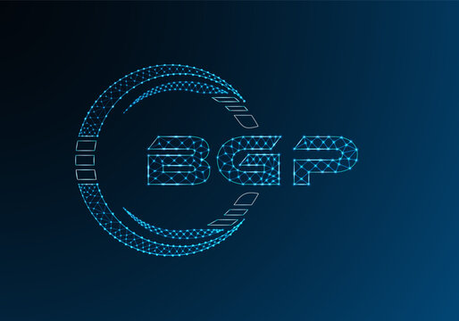 BGP low poly letter logo vector design. BGP lower poly logo design.