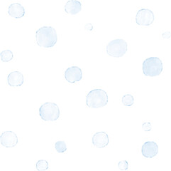 水色の水彩ドットのシャボン玉