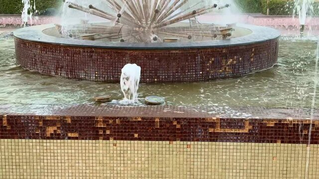 Beautiful water fountain at the park in india,