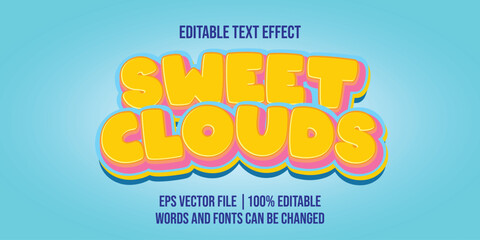 Sweet cloud, Pinky Cute Editable Text Effect Style