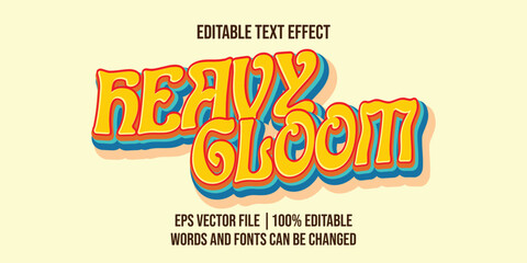 Retro vintage text effect, Editable text effect
