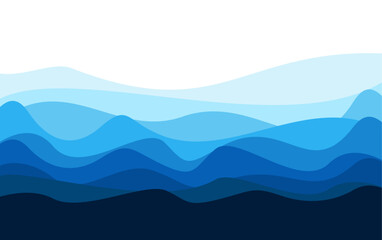 Stylish blue wavy abstract background vector