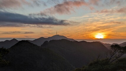 Sunset over mountains