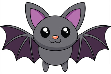 Illustration of Cute Bat animal Isolated.