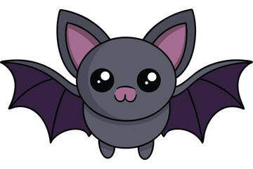 Illustration of Cute Bat animal Isolated.