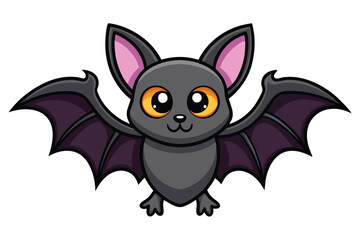 Illustration of Cute Bat animal Isolated.