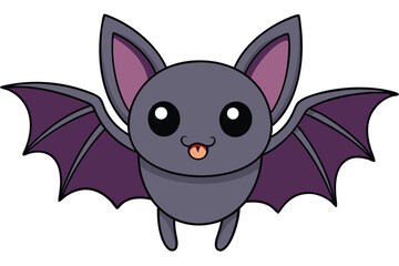 Illustration of Cute Bat animal Isolated.