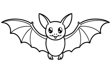 Illustration of Cute Bat animal Isolated.