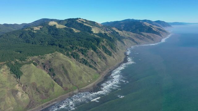 Lost Coast, California. Punta Gorda Lighthouse, aerial drone view.