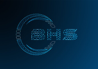 BHS low poly letter logo vector design. BHS lower poly logo design.