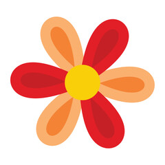 Creative flat flower artwork in abstract style