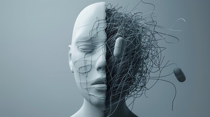 Medical theme showing anxiety treatment with modern pharmaceutical aid