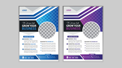 Professional business flyer layout with colorful vector file
