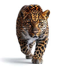 Obraz premium African leopard walking toward camera view high resolution image