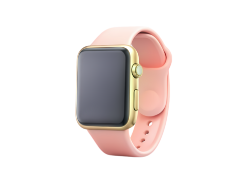 Pink Apple Watch with Gold Band Smartwatch Fashion Accessory Tech Gadget