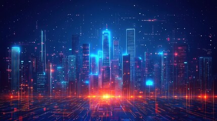 Fototapeta premium Digital Cityscape