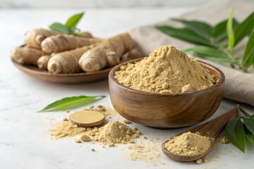 Ginger Powder and Roots for Cooking
