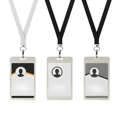 ID Badge Holder PNG – Vertical Event Pass & Employee Name Tag Mockup with Lanyard