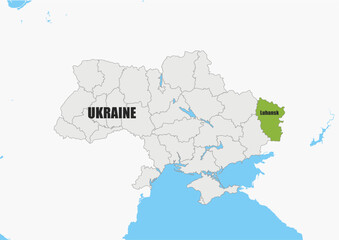 Carte Ukraine Luhansk
